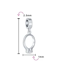 Bling Jewelry Ring Dangle Charm Bead Cubic Zirconia .925 Sterling Silver