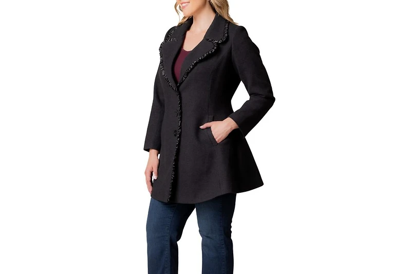 Kiyonna Plus Juliette Satin Trim Coat