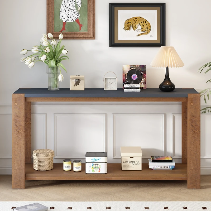 Streamdale Minimalist Console Table with Shelf, Entryway