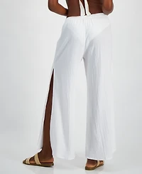J Valdi Women's Cancun Wide-Leg Swim Cover-Up Pants