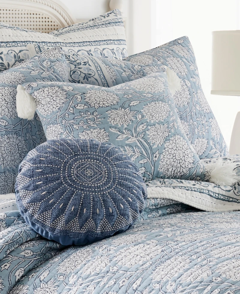 Levtex Adare Floral Print Quilted Decorative Pillow, 18" x 18"