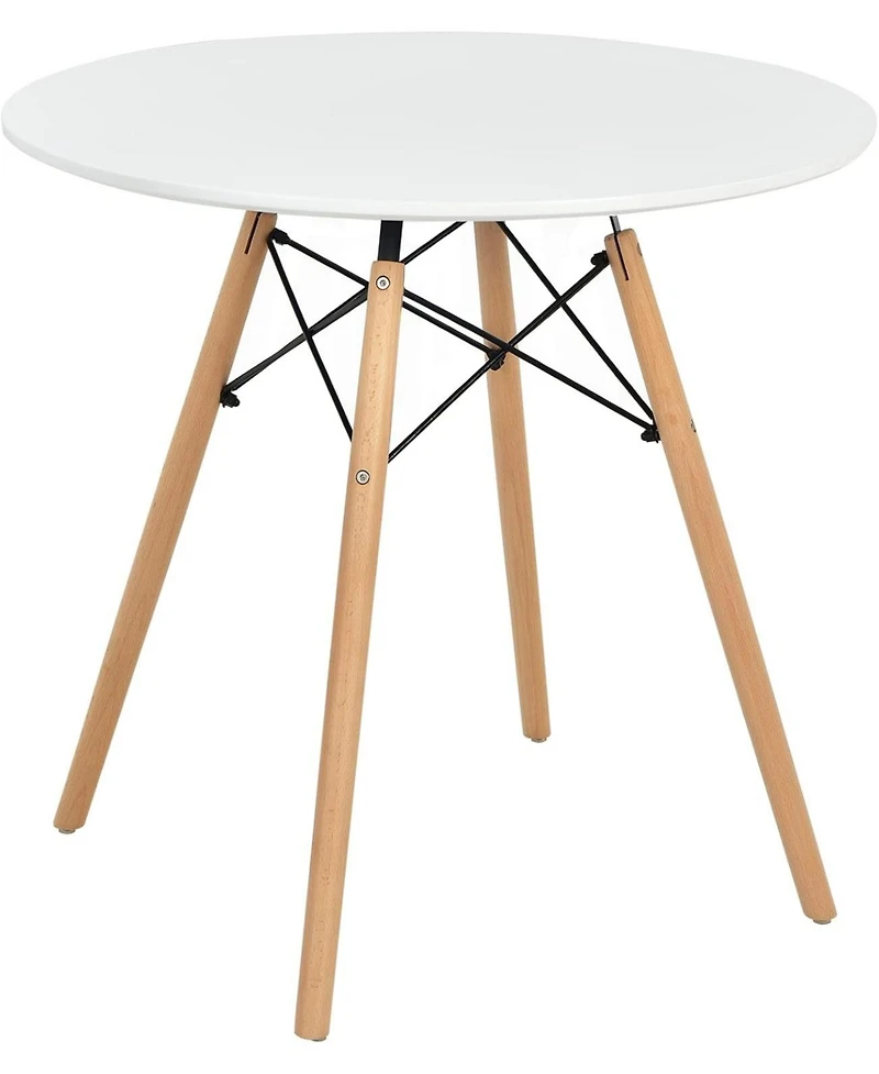 Streamdale Furniture 31.5" Round Dining Table Kitchen Table White Dining Table with White Mdf desktop and Solid wood legs .Modern Style Coffee Table L