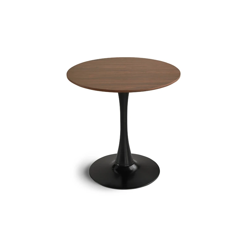 Streamdale Furniture 31.5" round dining table for 2-4 people with walnut top, mid-century walnut tulip kitchen table, pedestal table for small home of