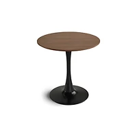 Streamdale Furniture 31.5" round dining table for 2-4 people with walnut top, mid-century walnut tulip kitchen table, pedestal table for small home of