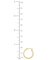 Polished & Textured Two-Tone Flex Tube Small Hoop Earrings in 10k Gold, 5/8"