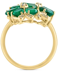 Effy Collection Diamond (1/6 ct. t.w.) & Emerald (3-3/4 ct. t.w.) Ring in 14k Yellow Gold