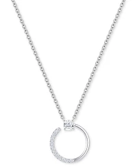 2-Pc. Set Diamond Circle Pendant Necklace & Matching Circle Stud Earrings (1/3 ct. t.w.) in Sterling Silver