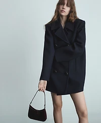 Mango Women's Double-Breasted Wool Coat