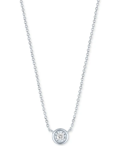 Diamond Bezel 18" Pendant Necklace (1/20 ct. t.w.) 10k White or Yellow Gold
