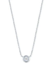 Diamond Bezel 18" Pendant Necklace (1/20 ct. t.w.) 10k White or Yellow Gold