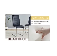 Streamdale Furniture Table and chair set.a Modern Minimalist Style Round Clear Tempered Glass Table with silver Metal Legs.Paired with 4 chairs with M
