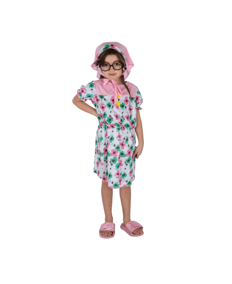 Dress Up America Kids Floral Print Granny Costume Set