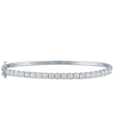 Forever Grown Diamonds Lab-Grown Diamond Prong Bangle Bracelet (1 ct. t.w.) in Sterling Silver or 14k Gold-Plated Sterling Silver