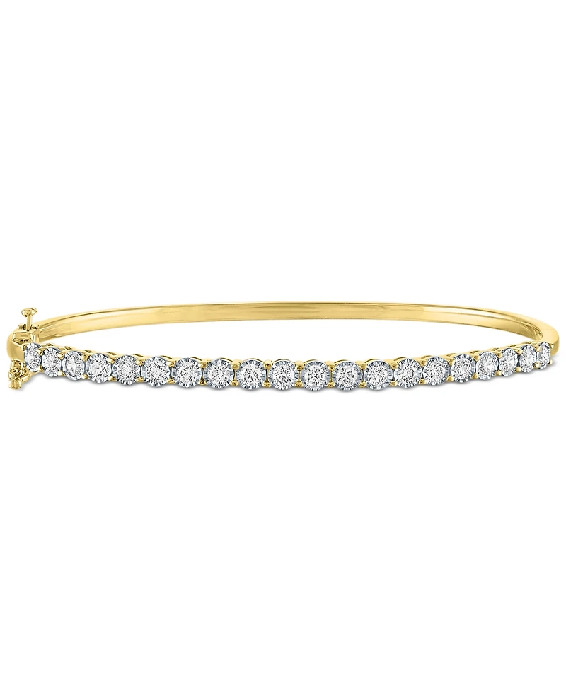 Forever Grown Diamonds Lab-Grown Diamond Prong Bangle Bracelet (1 ct. t.w.) Sterling Silver or 14k Gold-Plated