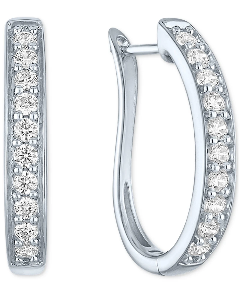 Forever Grown Diamonds Lab-Grown Diamond Hoop Earrings (1/2 ct. t.w.) in Sterling Silver or 14k Gold-Plated Sterling Silver