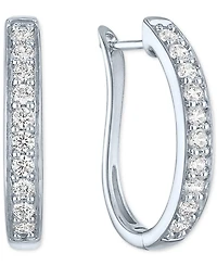 Forever Grown Diamonds Lab-Grown Diamond Hoop Earrings (1/2 ct. t.w.) in Sterling Silver or 14k Gold-Plated Sterling Silver