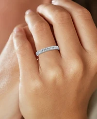 Forever Grown Diamonds Lab-Grown Two-Row Diamond Ring (1/3 ct. t.w.) in 10k White Gold