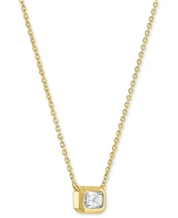 Forever Grown Diamonds Lab-Grown Emerald-Cut Diamond Bezel Necklace (1/3 ct. t.w.) in 10k Yellow Gold