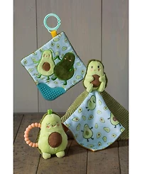 Mary Meyer Crinkle Teether Toy with Baby Paper and Squeaker, Yummy Avocado