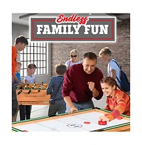 SereneLife 4-in-1 Multi-Function Game Table with Foosball, Pool, Hockey, and Ping Pong