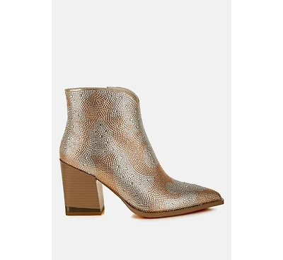 Mugler Rhinestones Embellished Ankle Boots