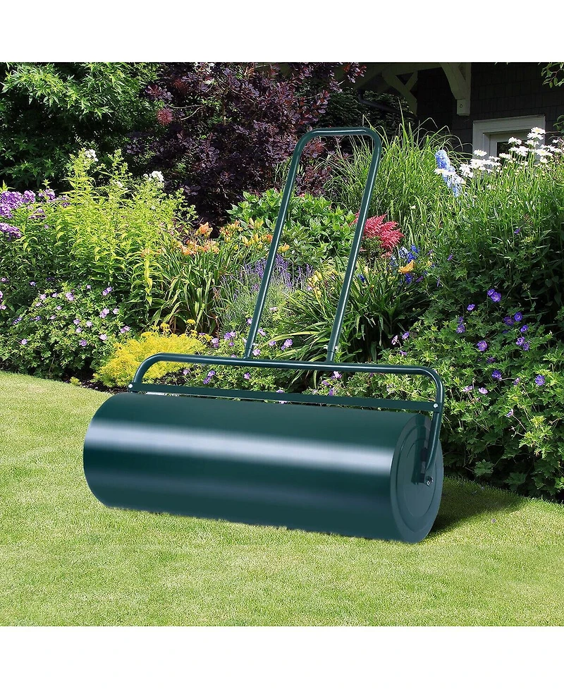 Inolait 24 x 13 Inch Tow Lawn Roller Water Filled Metal Push Roller