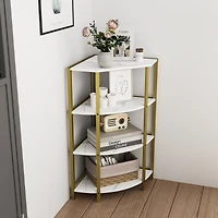 Streamdale 4-Tier Corner Shelf Bookcase & Plant Stand