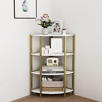 Streamdale 4-Tier Corner Shelf Bookcase & Plant Stand