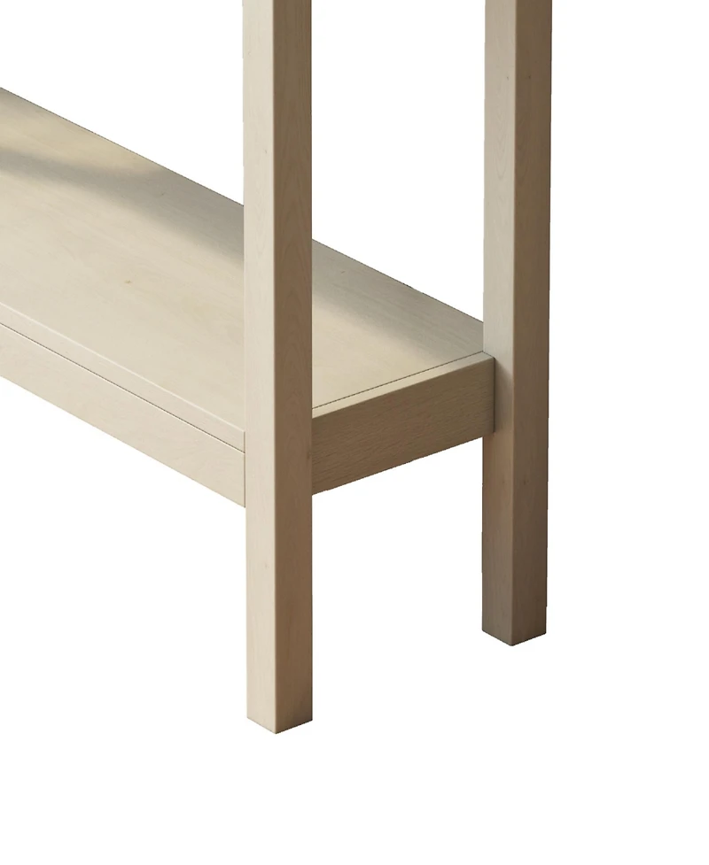 Streamdale Furniture Farmhouse Style Console Table with 2 Drawer and Bottom Storage Shelf for Entryway, Rustic Side Table with Storage Drawer and Shel