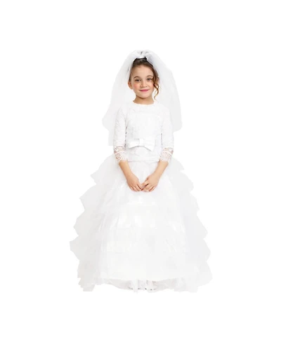 Dress Up America Bridal with Wedding Veil Costume - Toddlers Girls
