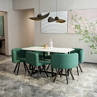 Modern 7 Pieces Dining Table Set, Rectangle Dining Table with 6 Chairs for Dining Room, Kitchen