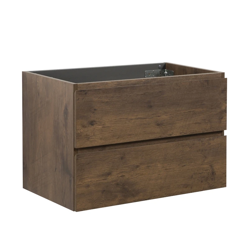 Streamdale Walnut Wall Cabinet 2 Drawers, Pre-Assembled