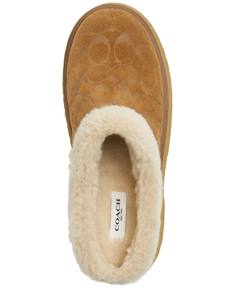 Coach Women's Cecelia Signature Shearling Clogs