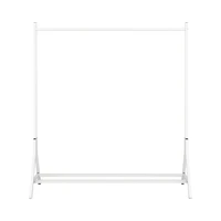 Simplie Fun Garment Rack Freestanding Hanger Multi-functional Single pole Bedroom Clothing Rack Bedroom, White
