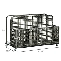 Patio Wicker Pool Float Caddy with Wheels