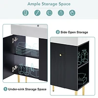 Streamdale Black Bathroom Vanity with Sink & Storage, 21.6