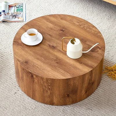 Streamdale Versatile Cylindrical Table with Patterned Design