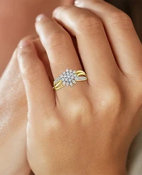 Forever Grown Diamonds Lab Grown Diamond Star Cluster Ring (1/3 ct. t.w.) in 10k Gold