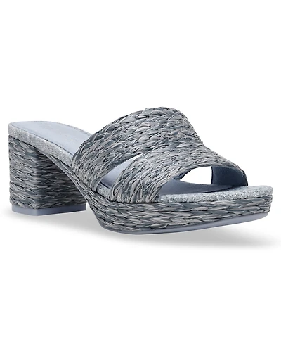 Anne Klein Women's Palmer Slip On Block Heel Dress Sandals