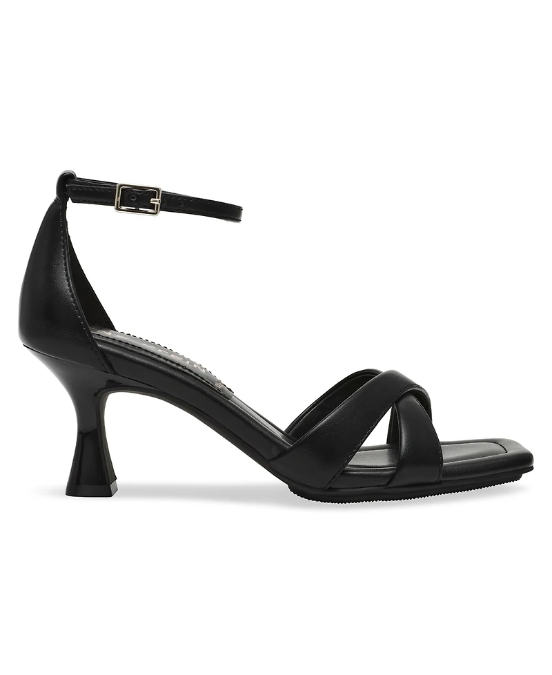 Anne Klein Women's Joss Square Toe Ankle Strap Dress Sandals