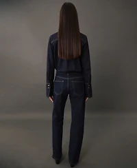 Mango Women's Seams Detail Denim Shirt