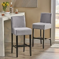 Streamdale Furniture 30-Inch Fabric Barstool With Solid Wood Frame (Set Of 2)