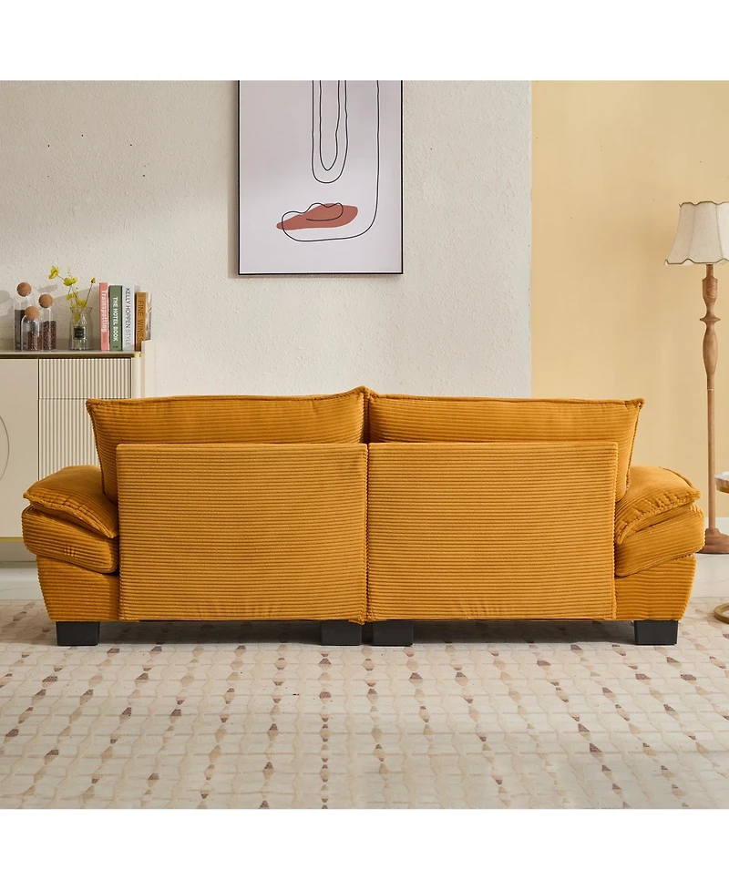 Streamdale Furniture Corduroy Sofa Sleeper Couch Loveseat Sofa with Pillows Comfy Upholstered Deep Seat Sofa for Bedroom, Living Room, Apartment, Offi