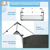 Hamster Cage, 23.5" Gerbil Cage with Glass Basin, Ramps, Platforms, Hut, Exercise Wheel, for Small Hamsters, Black