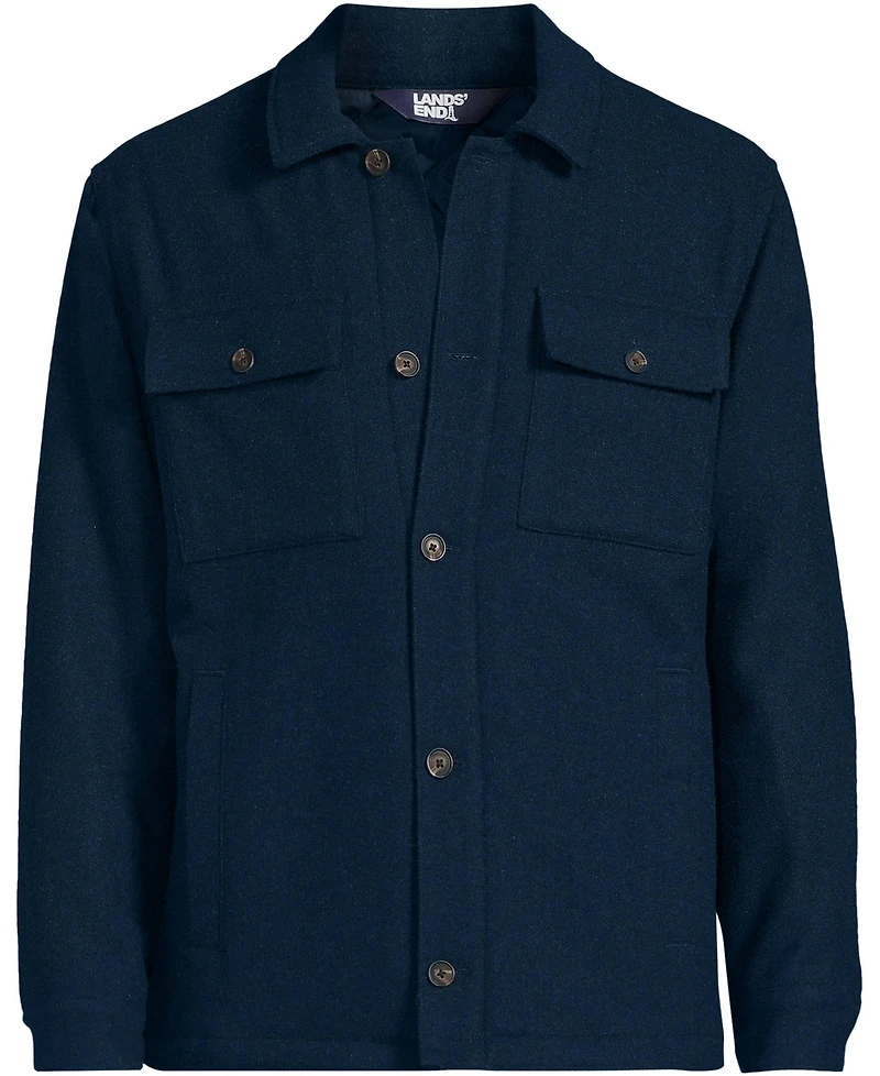 Lands' End Men's Wool Blend Shirt Jacket