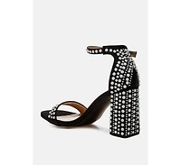 Klebba Pearls Embellished Satin Sandals