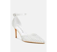 Wanda Pearls & Sequins Embellished Stiletto Sandals Women