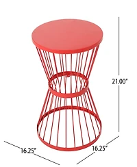 Lassen Modern Hourglass Side Table: Durable, Stylish Outdoor Accent