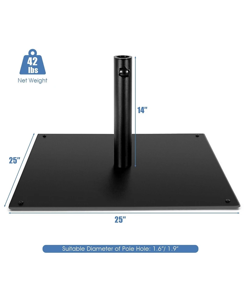 Skonyon 42 Lbs Weighted 25 Inch Square Patio Umbrella Base