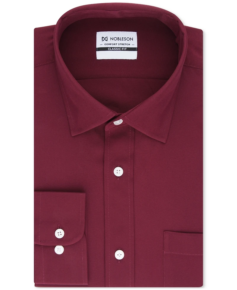Men Classic-Fit Solid Color Dress Shirt